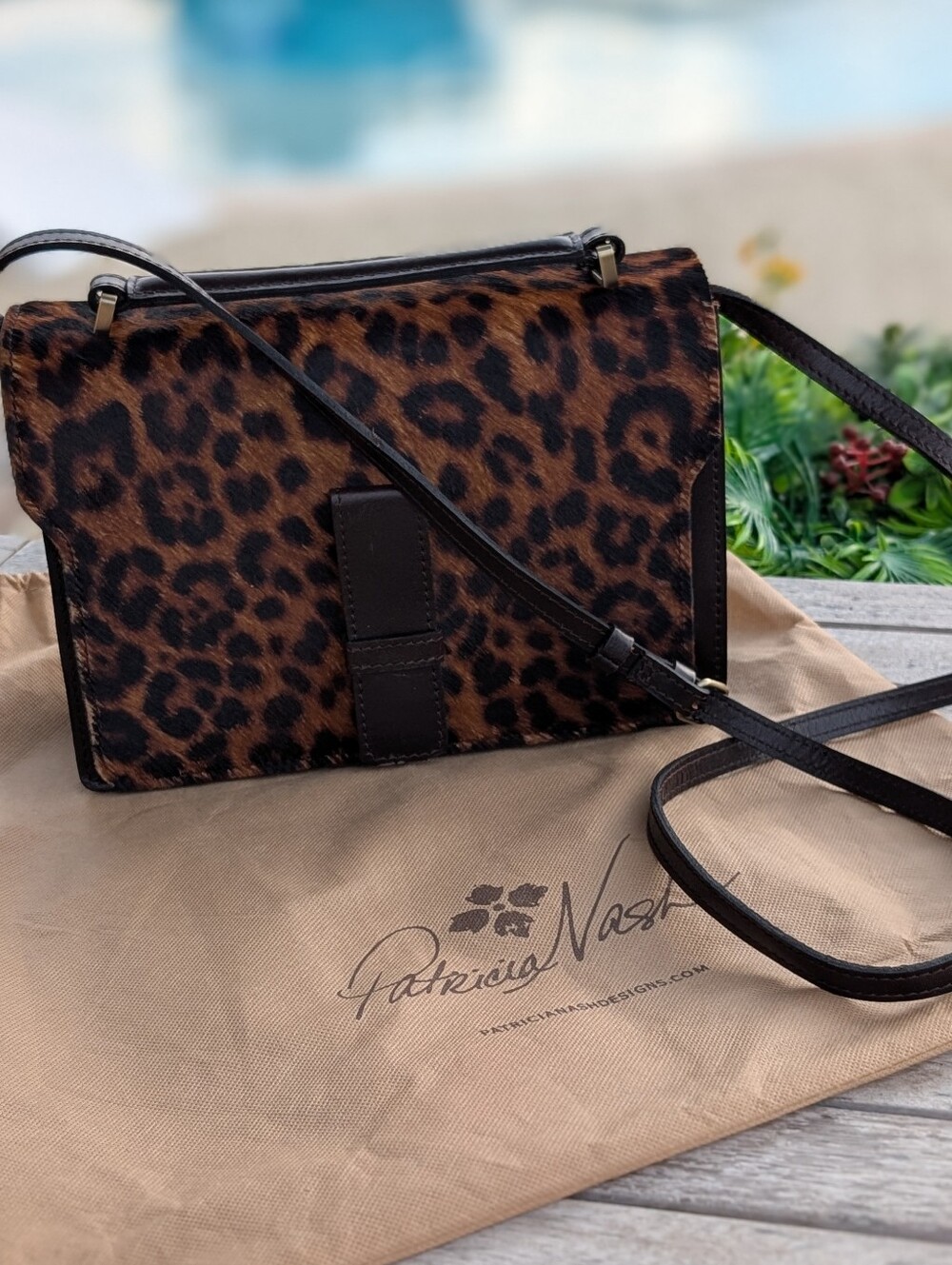 Patricia Nash Leopard-Print Crossbody Bag - Dark Brown & Black